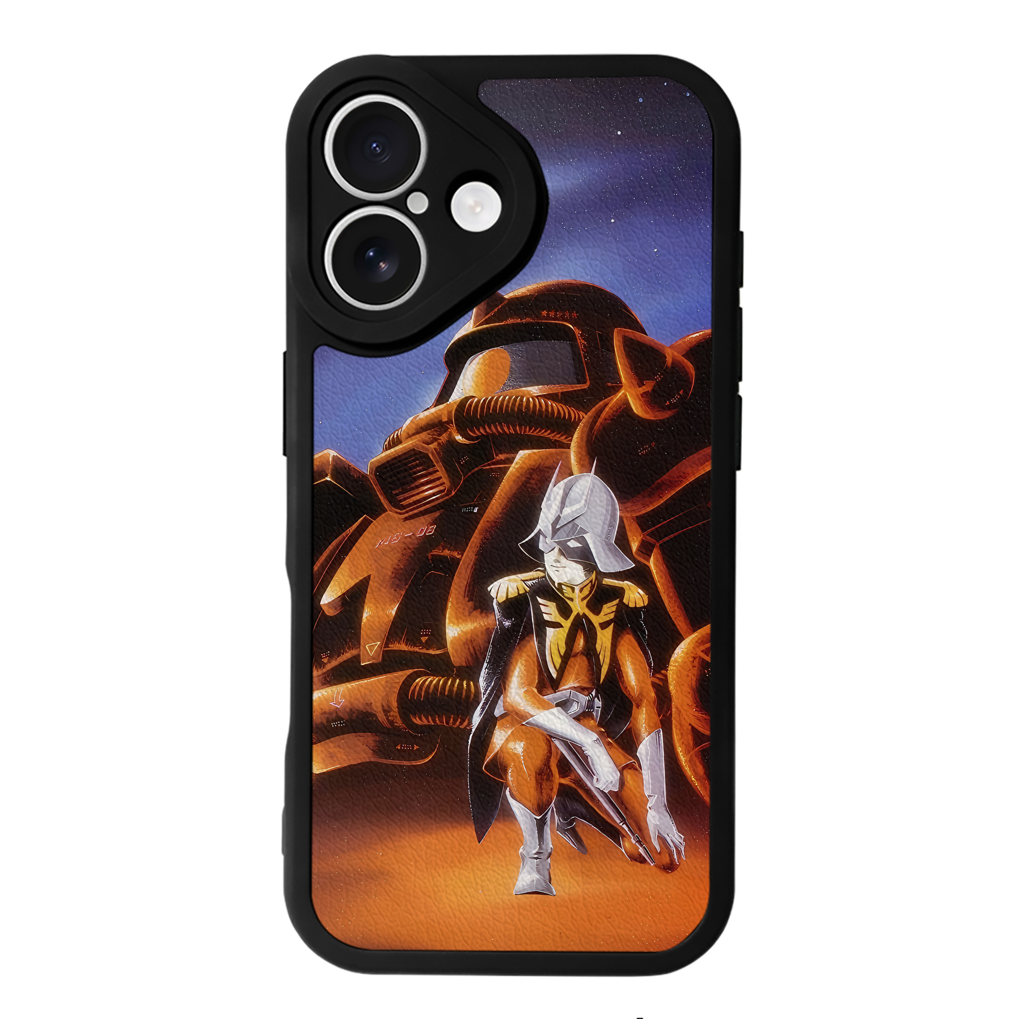 （画像用） 機動戦士ガンダム Mobile Suit Gundam 【iPhone 16シリーズ対応】シリコンスマホケース（レザー調） 材質：シリコン